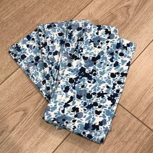 FOUR Blue Cotton Printed Napkins